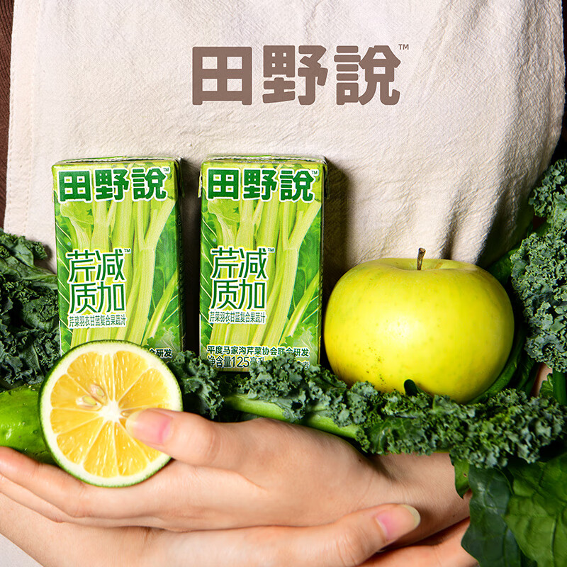 田野说芹菜汁羽衣甘蓝果蔬汁/饮料100%果汁饮料整箱送礼采购健康饮品 125mL*32盒