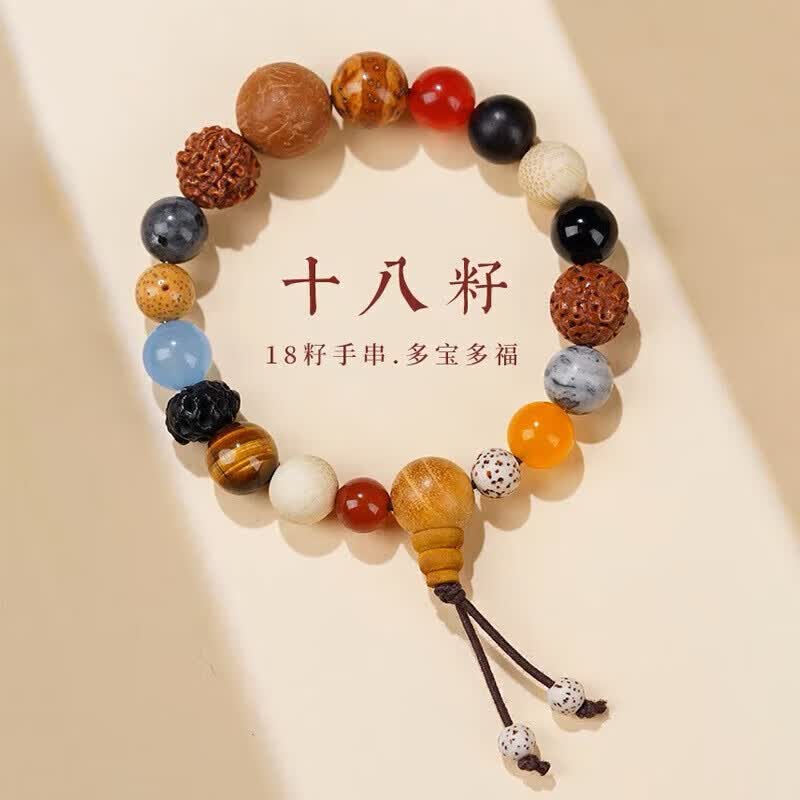 精品手工装饰菩提佛珠串十八籽菩提手串珠菩提子新款男女首饰念珠 红袋子十八子怎么看?