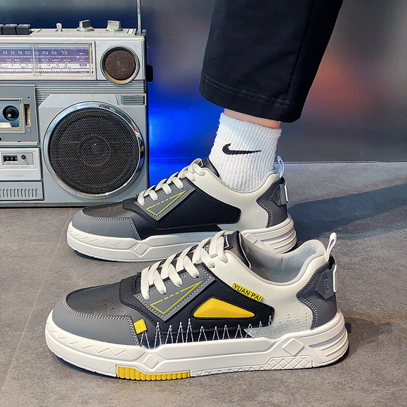 ajfd运动休闲鞋男新款潮流时尚小白鞋男轻便百搭男鞋aj空军一号板鞋男