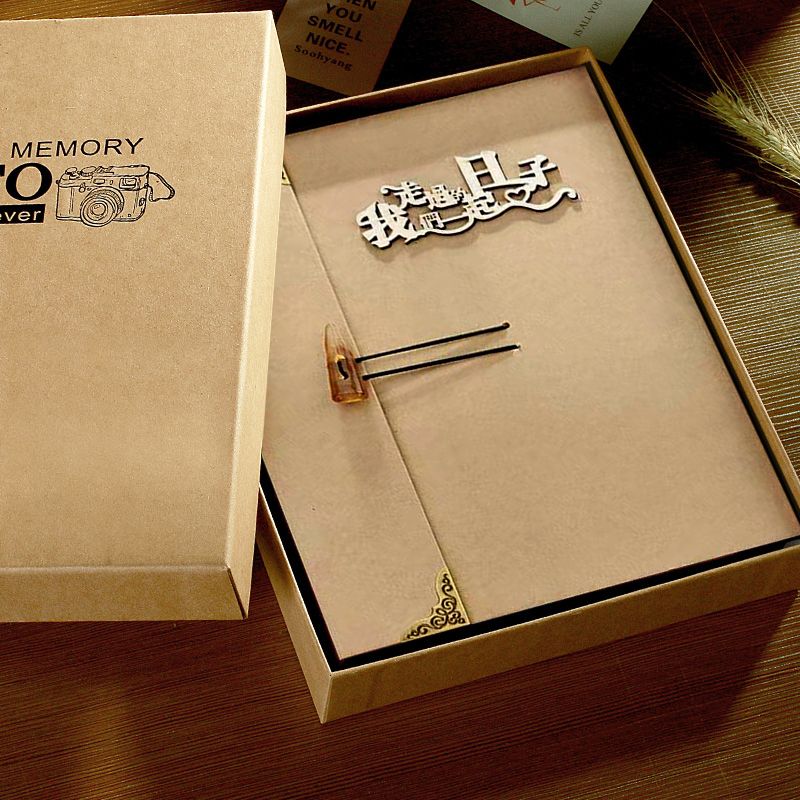 霜魄立体书半成品diy相册复古牛角扣情侣礼物册照片收纳册相册本七夕