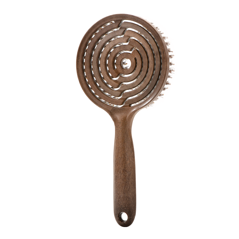 yao猪鬃毛梳子韩国进口高弹气垫气囊按摩头皮护发养发梳干湿两用圆款