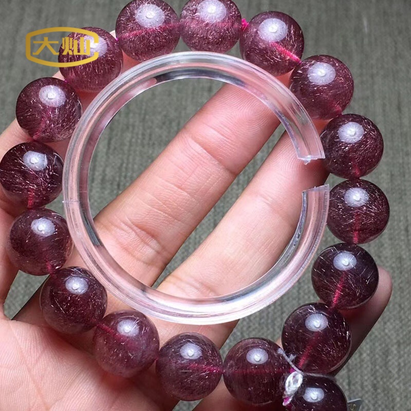 大灿 超七三轮骨干红烟花手串天然红烟花超七手链手链礼物中秋礼品