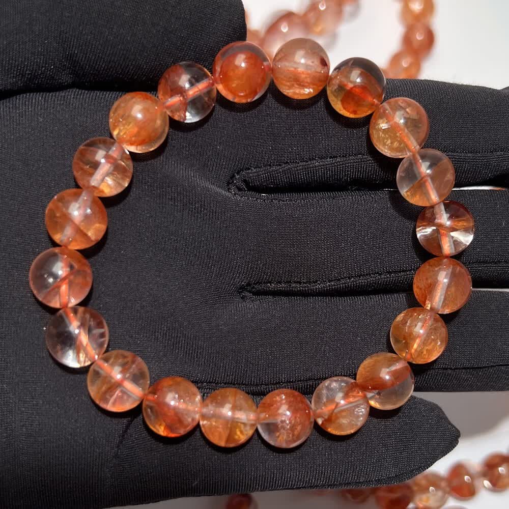 艺香巴西天然红胶花水晶手链 凤凰鸩羽幽灵单圈手串男女款饰品礼物