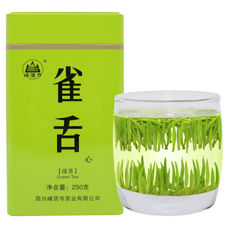 峰頂寺雀舌綠茶2025新茶四川宜賓特級明前毛尖茶葉高山云霧嫩芽春茶250g