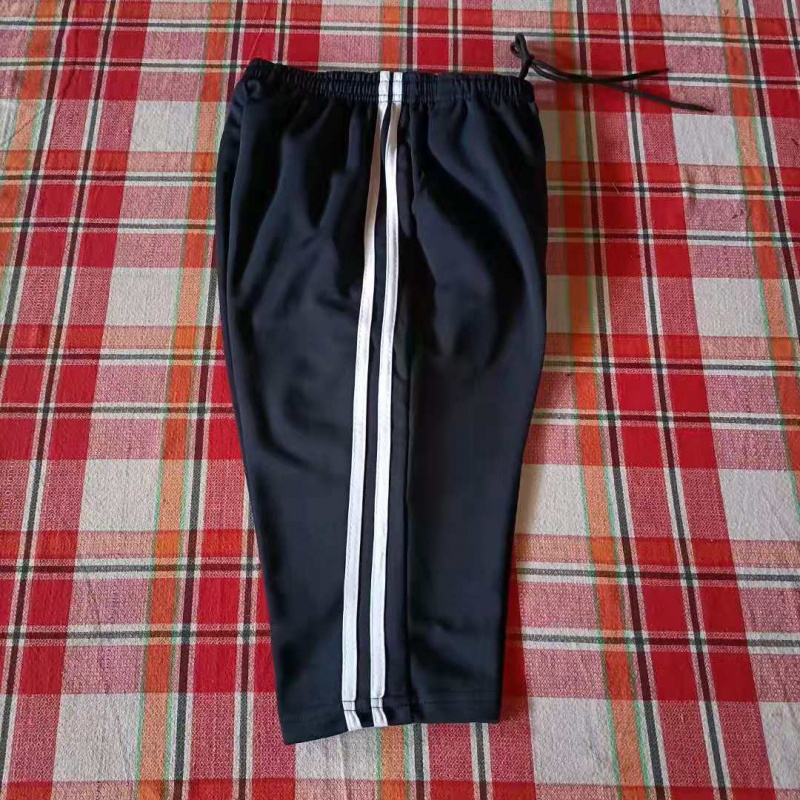 尹振天质量很好夏季校服短裤男女两道杠运动裤初中高中深蓝色直筒 藏