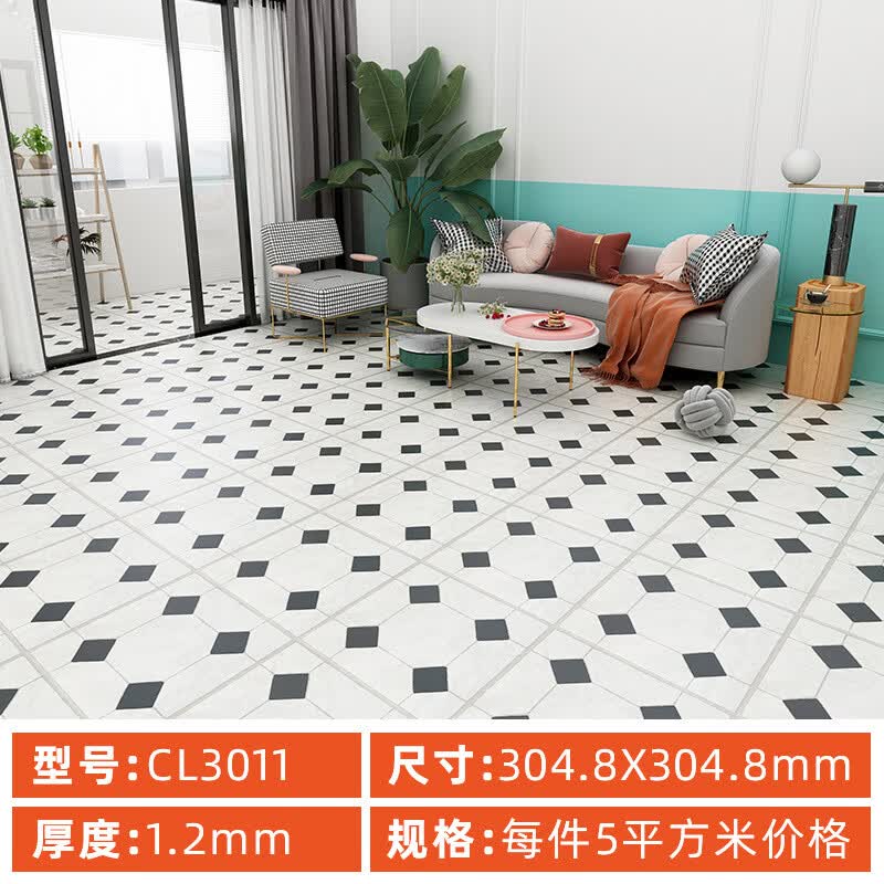 樱姬砖贴纸自粘地板革家用厨房仿瓷砖阳台卫生间地贴 透明 每件5平方