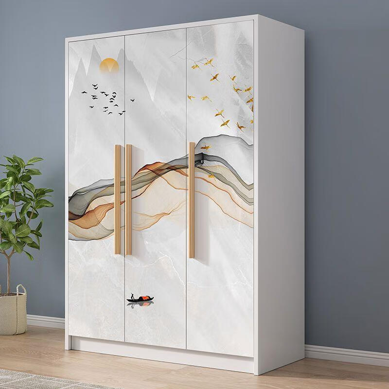 创京懿选中式风衣柜木质对开门简约家用中式风衣柜实