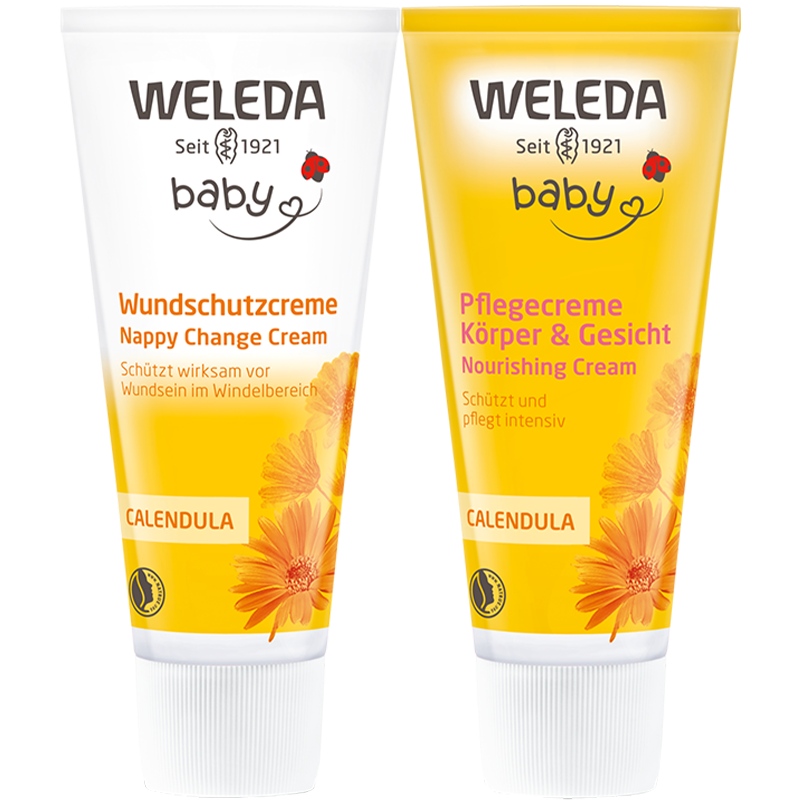 維蕾德（WELEDA）金盞花護(hù)臀膏嬰兒護(hù)臀霜寶寶紅屁股套裝紅屁屁霜75ml 護(hù)臀膏75ml+面霜50ml