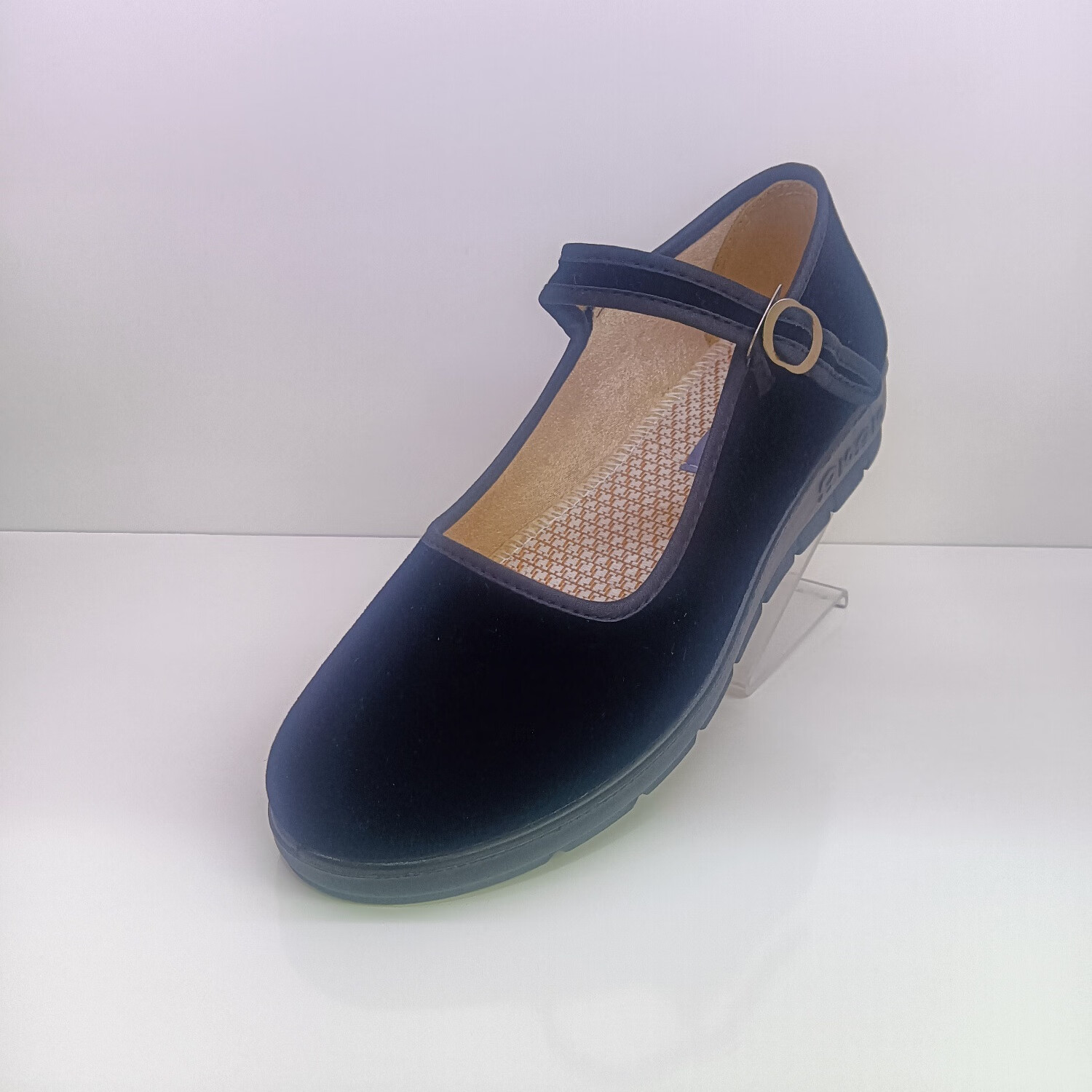 泰欣源老北京布鞋跳舞上班女式黑色妈妈鞋工作鞋舞蹈鞋平绒布鞋 黑色