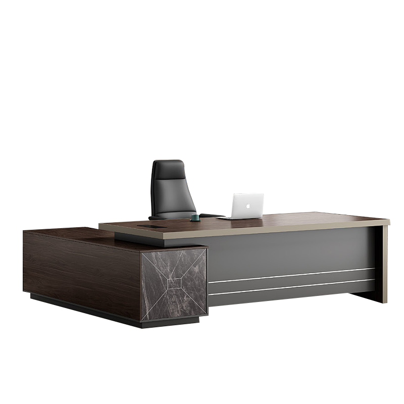 隆旭 办公桌老板桌大班台经理总裁主管桌现代简约办公家具  2米大班桌(含侧柜)+七门柜