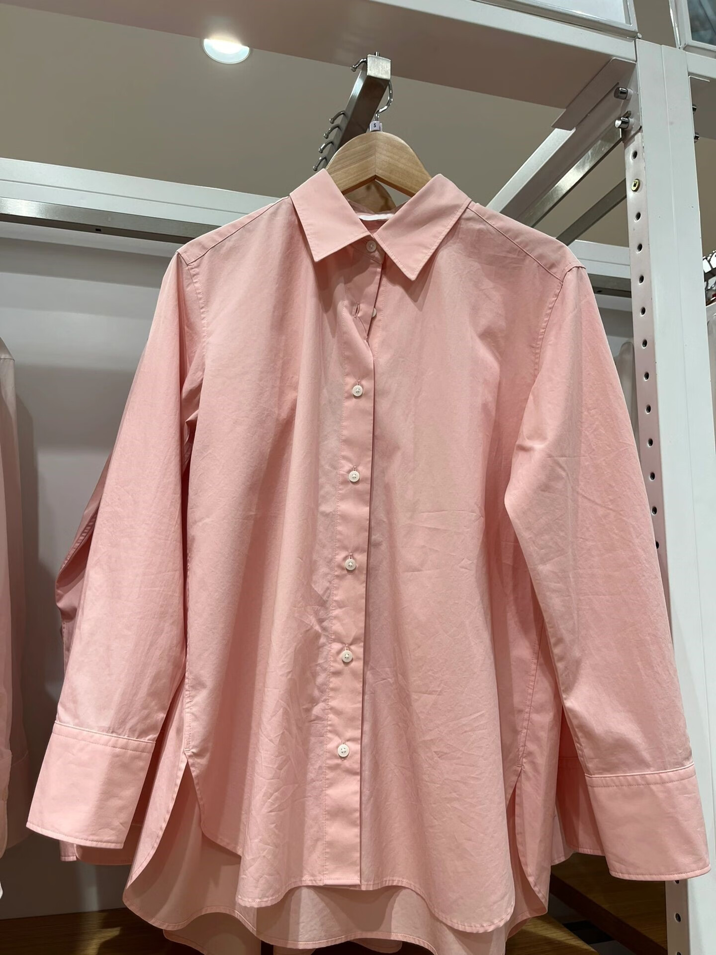 优u试衣间2024女装衬衫长袖衬衣薄外套空调衫百搭春夏 水粉色 s