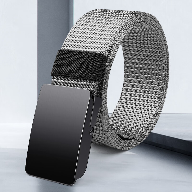 歌带盾男士加厚腰带休闲百搭休闲百搭潮流皮带简约工装牛仔裤腰带 香槟色【黑色扣】 200cm