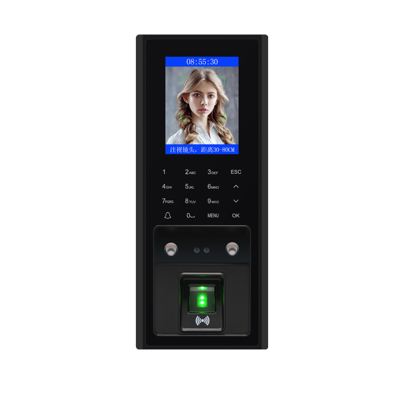 蓝斯顿人脸识别门禁考勤指纹密码刷卡刷脸一体机智能办公室考勤打卡机