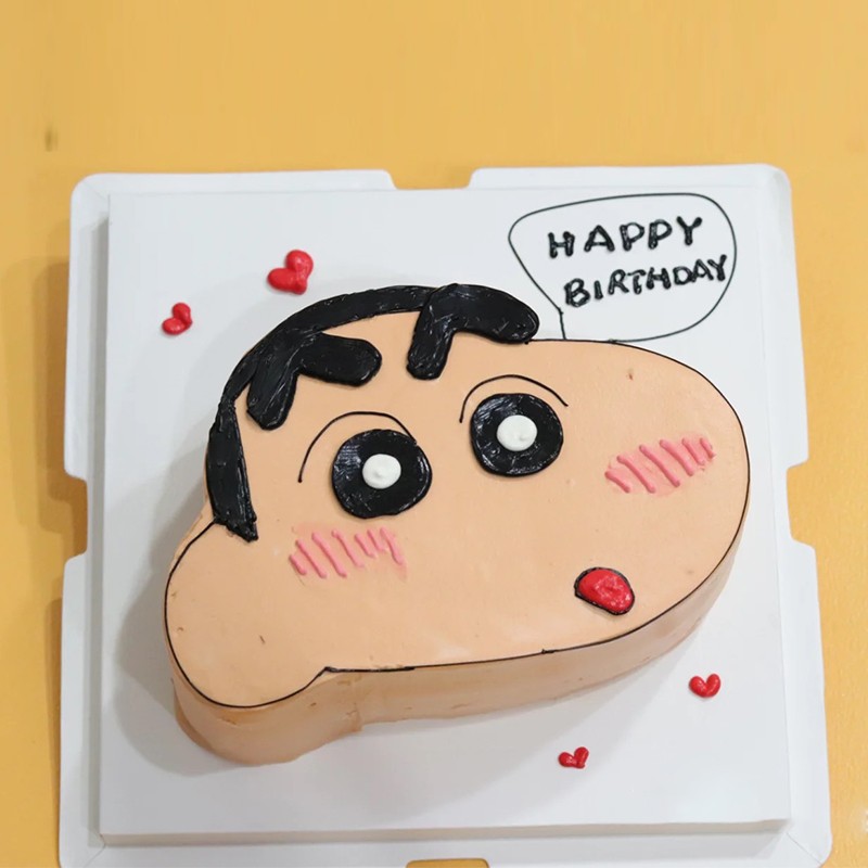 同城配送手绘野原新之助儿童生日蛋糕送男孩女孩 手绘蜡笔小新蛋糕a款