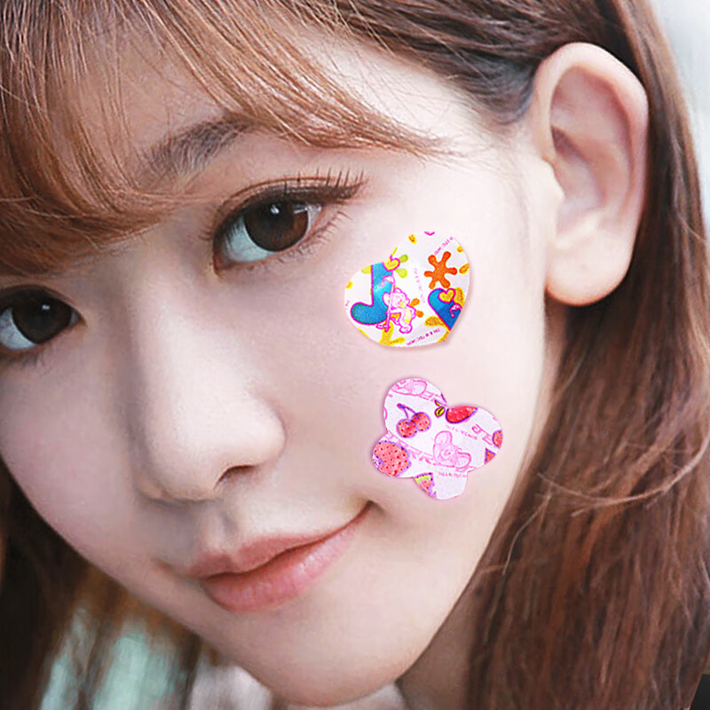 卡通创可贴少女可爱迷你儿童防水透气贴脸上的脸部痘痘贴创口贴 痘贴