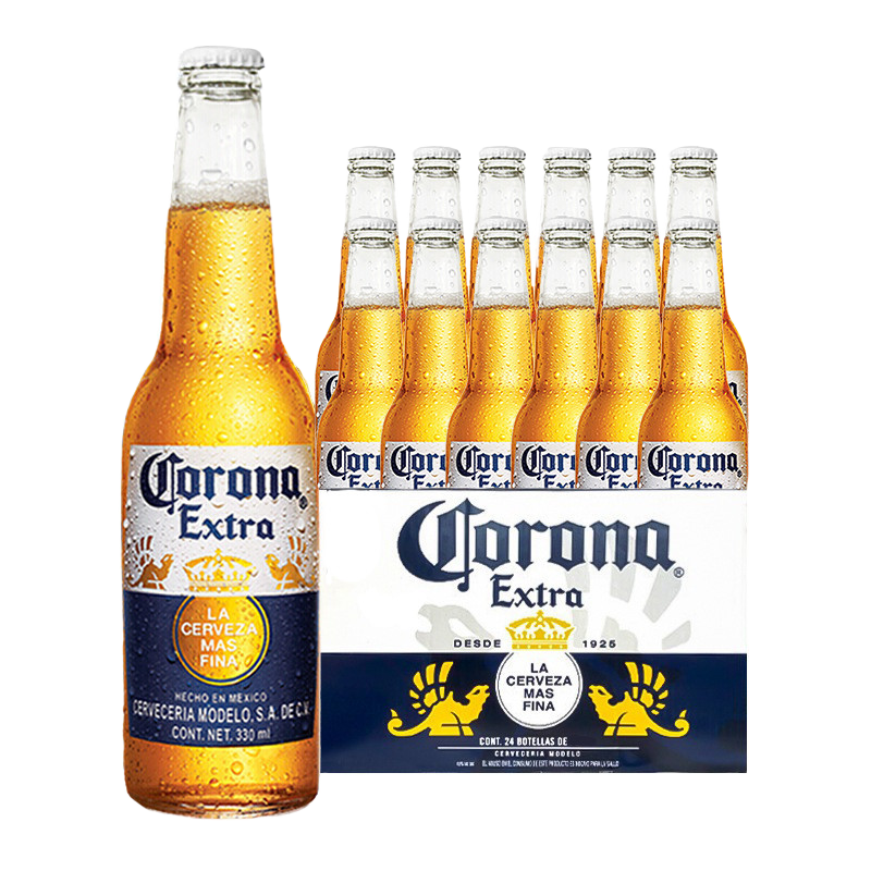 科罗娜（CORONA）啤酒 330ml*12瓶整箱装墨西哥原装进口拉格特级精酿黄啤小麦啤