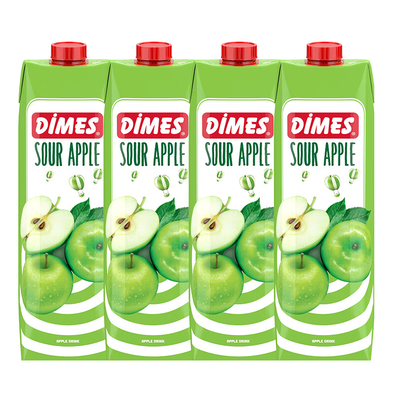 dimes迪美汁 土耳其进口饮料 青苹果汁饮品大瓶聚会餐饮装 苹果汁2瓶