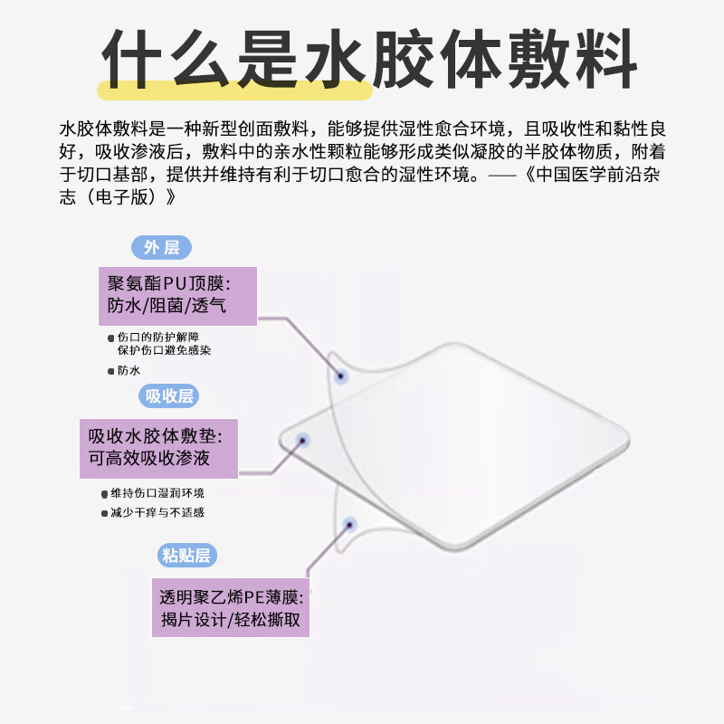 菩乐家水胶体创可贴痘痘贴人工皮隐形创口贴防水止血低致敏儿童针孔贴 水胶体创口贴1袋（9贴装）