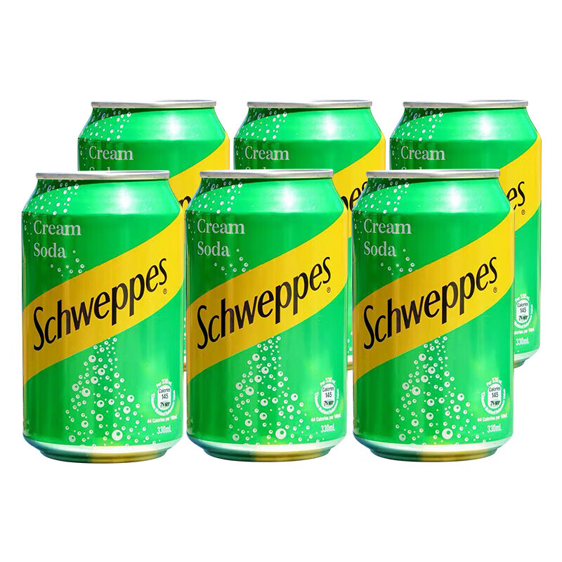 玉泉(schweppes)港版忌廉汽水奶油味饮料苏打汽水碳酸饮料易拉罐装330