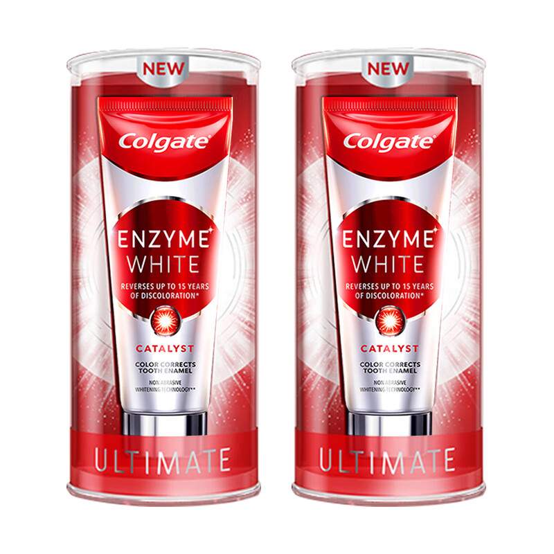 高露洁无水活性酵素美白牙膏101g清洁牙齿亮白清新口气减少牙渍防蛀护龈 活性酵素101g*2