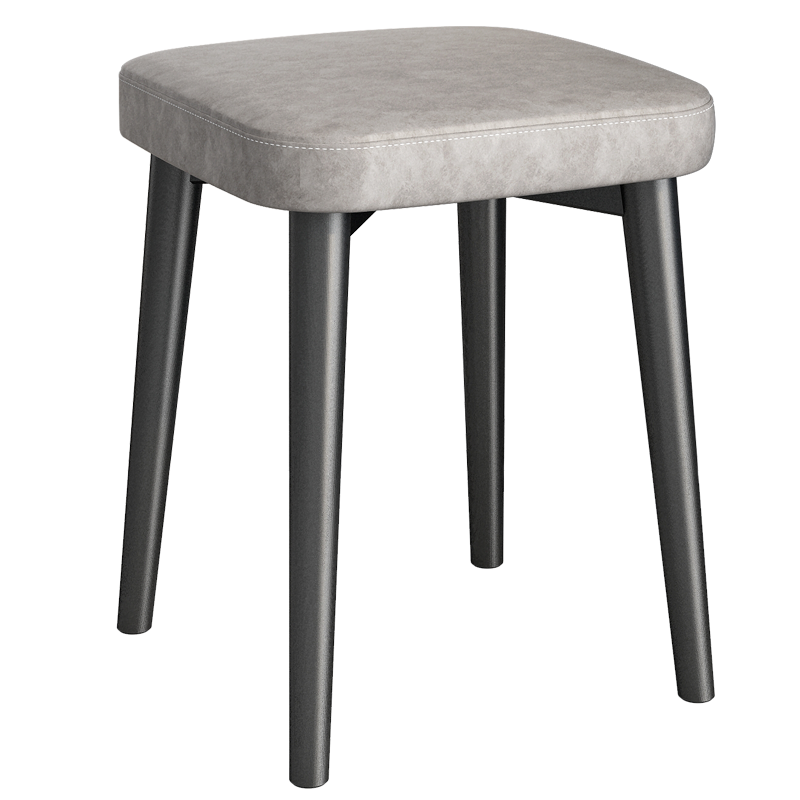 虎弟客厅休闲板凳家用可叠放轻奢凳子现代简约网红创意化妆凳子 环保乳胶-黑腿-橙色科技布