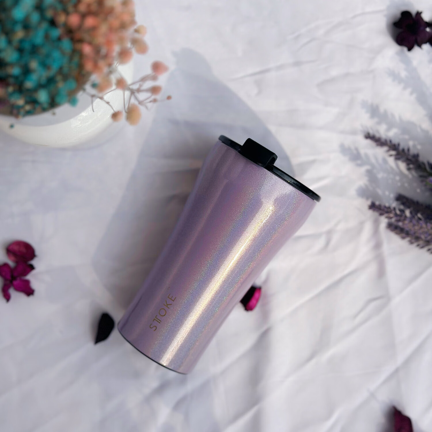 慕咖STTOKE咖啡杯星彩星闪系列密封保温杯陶瓷覆盖内胆随行杯生日礼物 星彩紫460ml【星彩系列】