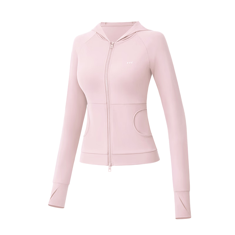 VVC防晒衣女小蛮腰502uv防紫外线修身防晒服冰感皮肤衣运动外套 豆沙粉 L