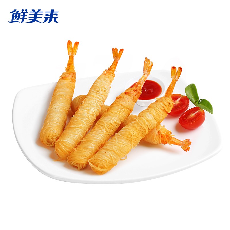 鲜美来 千丝万缕 虾 200g 盒装 国产冷冻面线虾 煎炸小吃 海鲜水产