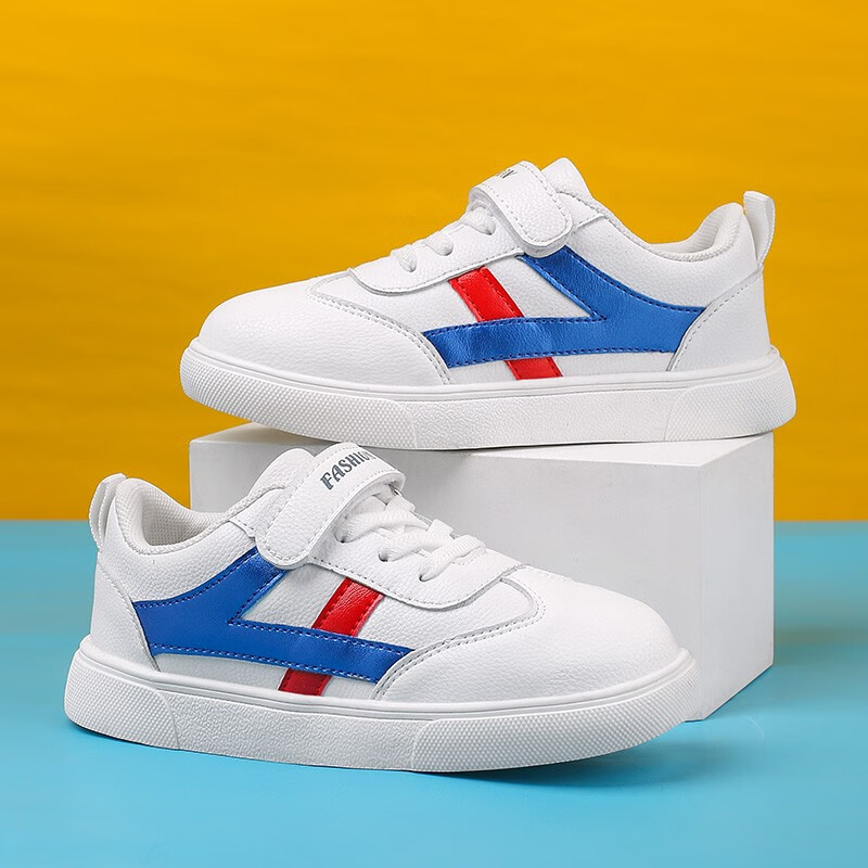 贝天熊童鞋春秋款男童小白鞋软底休闲鞋女童网面鞋透气儿童革面运动鞋 259白兰【革面】 28 内长17.8/脚16.8