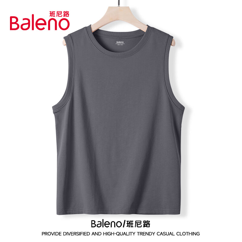 班尼路（Baleno）纯棉背心男夏季美式潮牌男款运动坎肩休闲宽松设计感男士无袖上衣