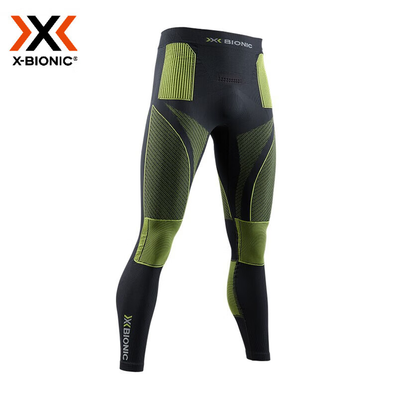 XBIONIC聚能加强4.0滑雪保暖速干衣功能内衣压缩衣跑步健身运动户外 长裤 炭黑/黄绿 XL