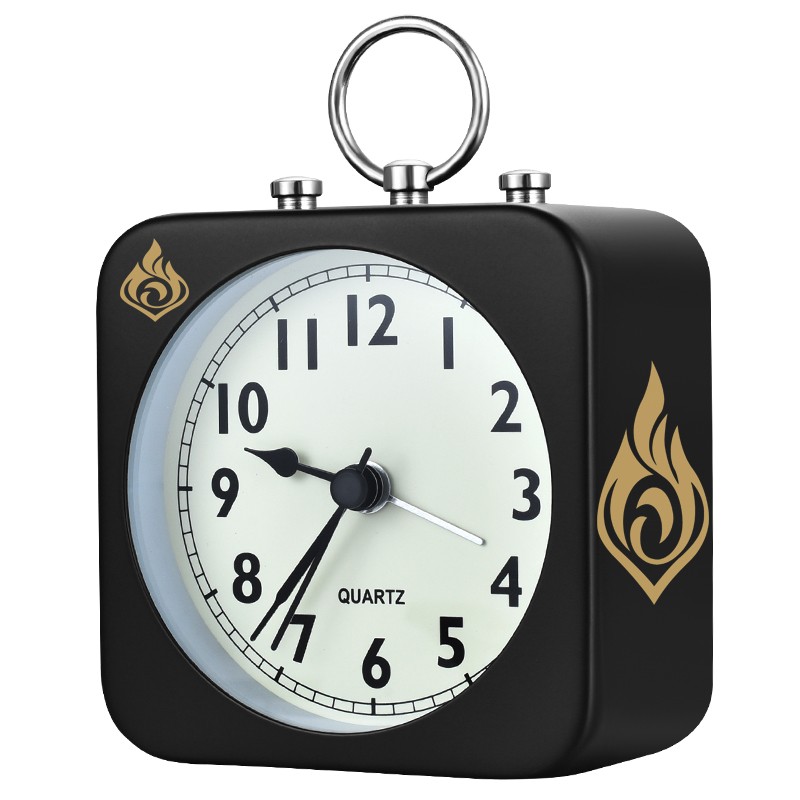 漫之空周边闹钟 原神二次元游戏金属钟表 动漫学生床头静音石英钟 火