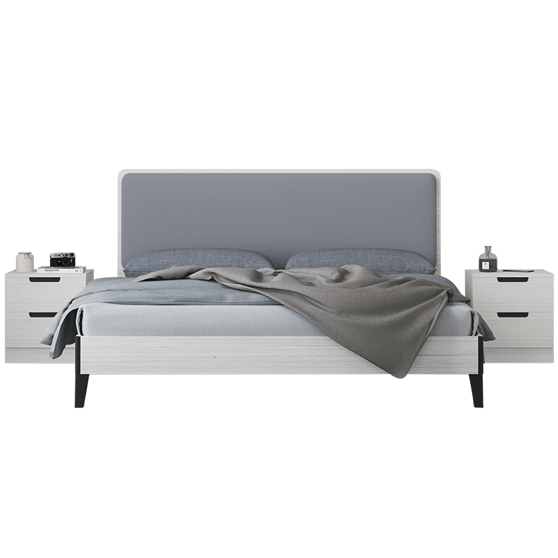 帕悦尼 北欧床主卧室床架子床双人床1.8米框架床现代简约经济型1.5米简易床出租房 高箱床 储物床 架子床(黑胡桃木色) 1.2*2米