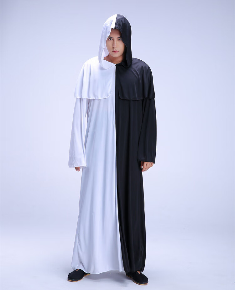 雾绡万圣节精灵服装成人cos男女恐怖黑白无常衣服僵尸幽灵长袍扮鬼巫
