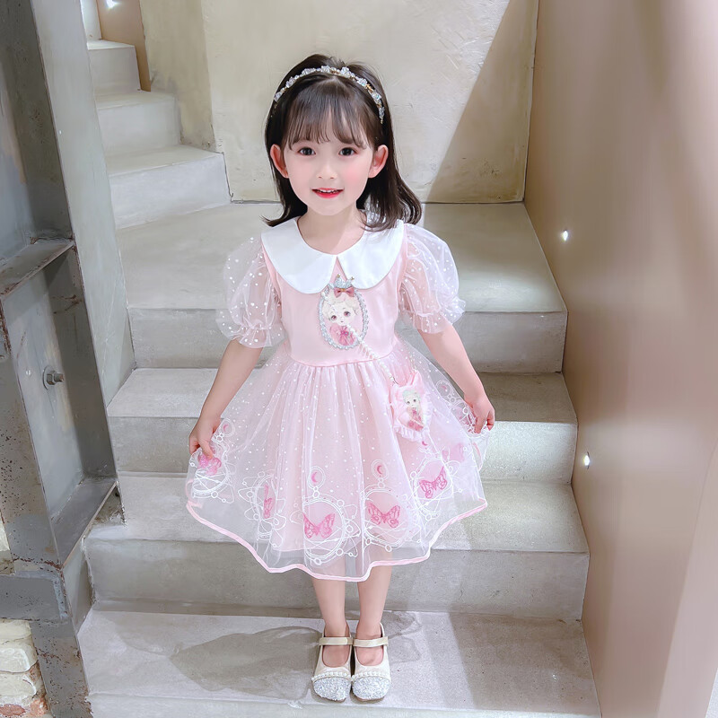京蝌蝌女童可爱连衣裙莎裙夏装儿童公主裙子1二2三3四五6岁半小女孩