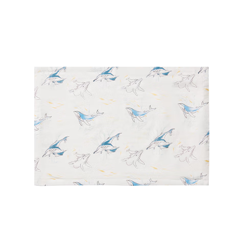 Cutelife儿童枕头3-6岁硅胶枕 宝宝幼儿园睡觉可水洗护脊成长枕 鲸跃星海