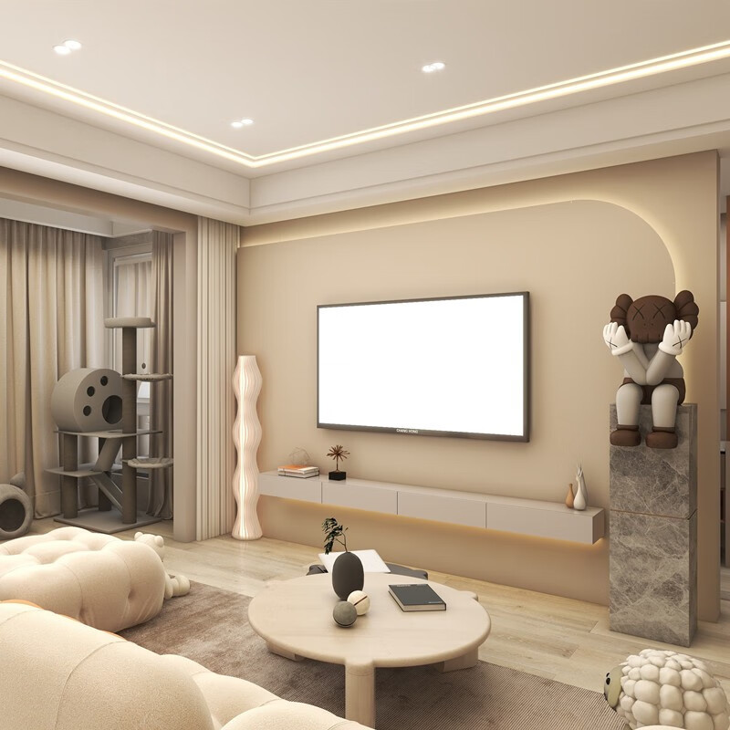 装潢上海家装公司家庭装修全包半包 奶油风设计效果图 二手房翻新改造