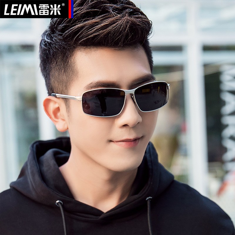 雷米墨镜男士太阳镜男偏光镜潮人开车司机镜方形驾驶镜男太阳眼镜圆脸