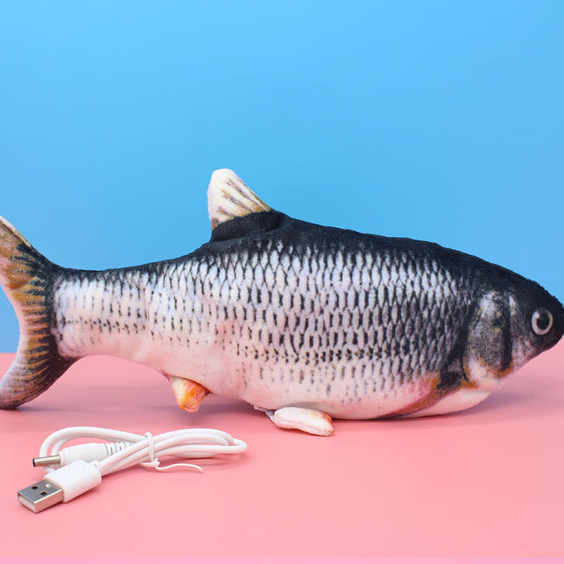 好沐音(haomuyin)网红仿真电动会跳动的摇摆鱼毛绒玩具儿童男孩跳跳