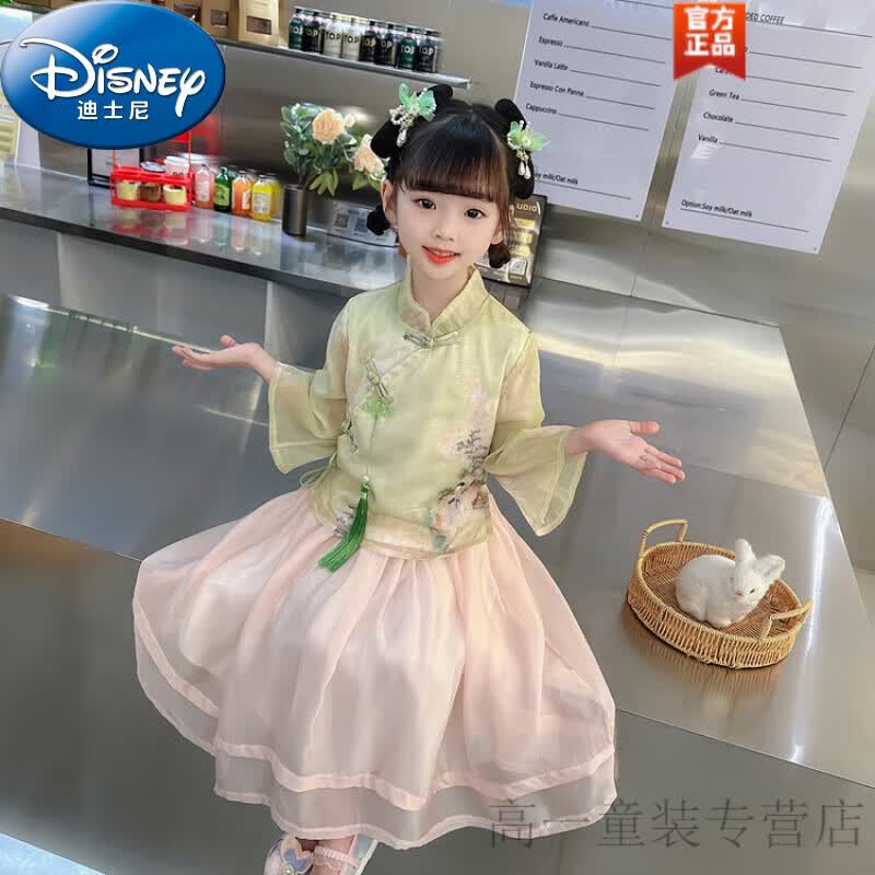 迪士尼（Disney）童装汉服女童秋装套装儿童古装中国风唐装女孩超仙套装裙表演服 图片色 90尺码1~2岁【 80-90cm】cm属于什么档次？