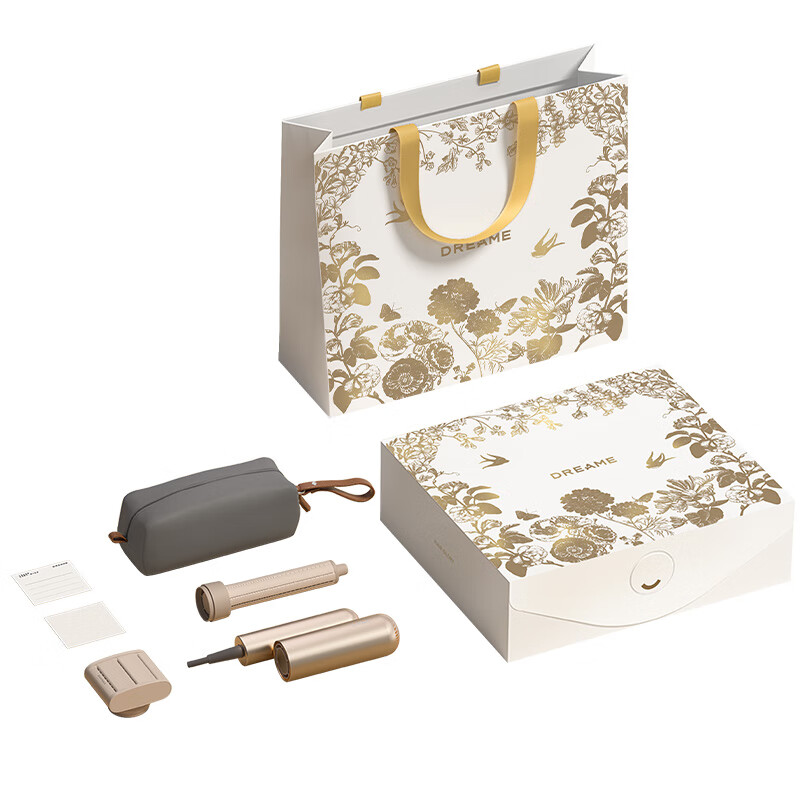 追觅Pocket口袋造型高速吹风机折叠旅行速干家用卷发负离子电吹风 钛金色-高定礼盒版