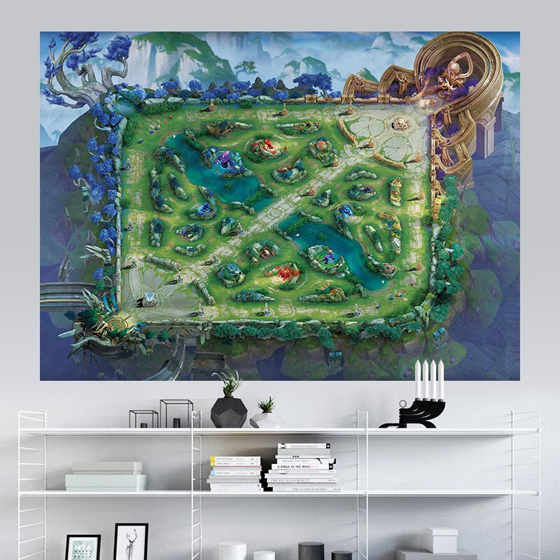元族王者荣耀周边超大地图海报高清墙纸s30新赛季峡谷网吧纸装饰画