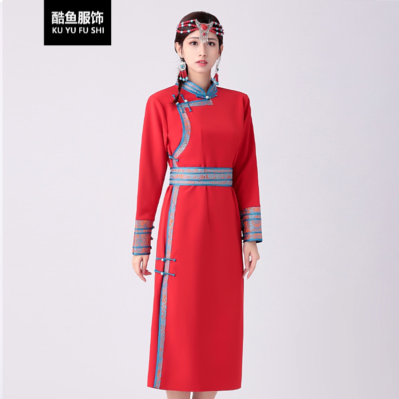 蒙古袍女日常装蒙古服装女蒙古女族生活服装蒙古服饰女工作演出服