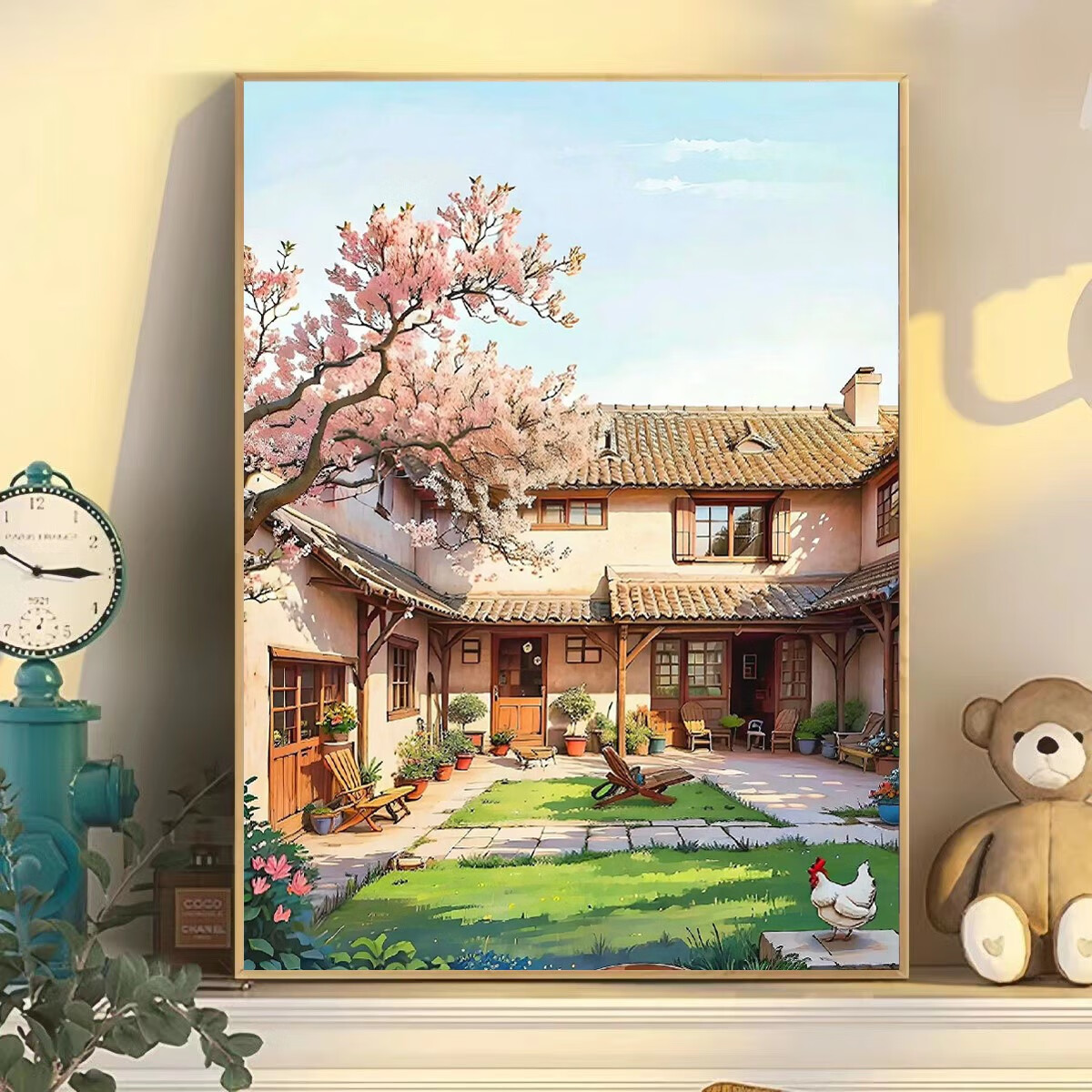 油画diy填色治愈系高颜值手工小众生日礼物客厅解闷装饰画 乡村庭院a