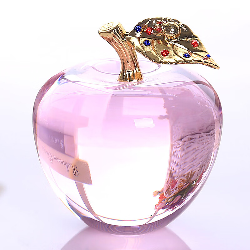 花千紫水晶苹果装饰品礼物平安果送女生女友生日创意刻字居家装饰品