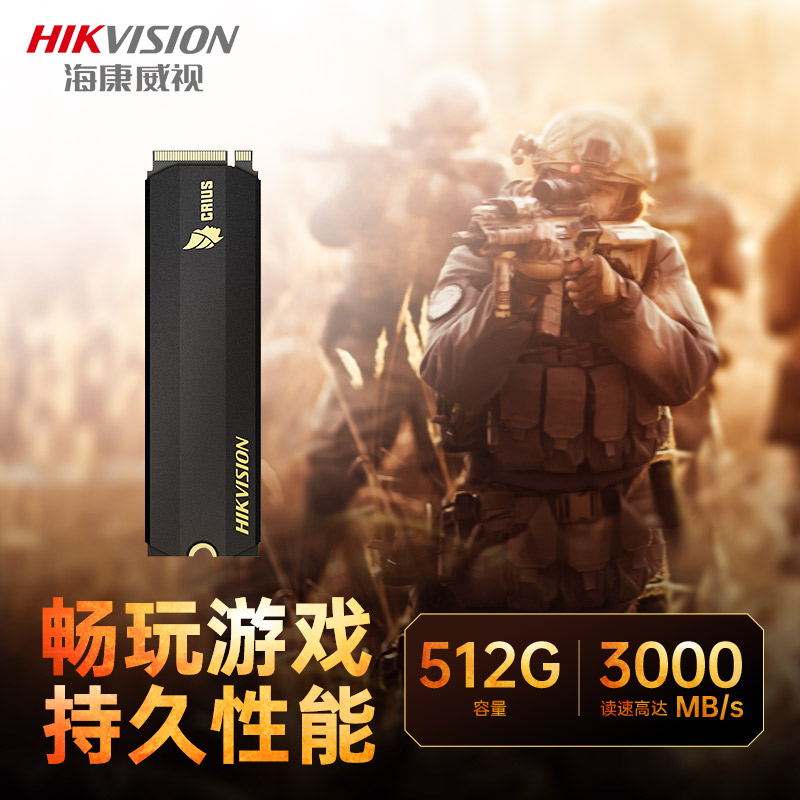 海康威视（HIKVISION）512GB SSD固态硬盘 M.2接口(NVMe协议)  C2000Pro系列 10年质保 读速高达3000MB/s