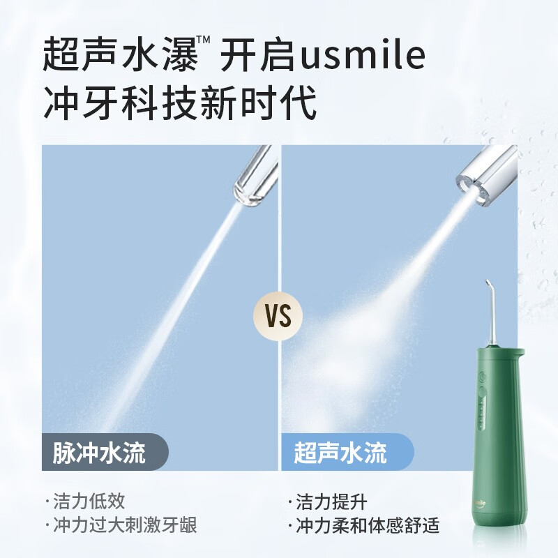 usmile 超声波小水塔冲牙器 水牙线 电动洗牙器 洁牙机 家用台式 水塔白【新年礼物】