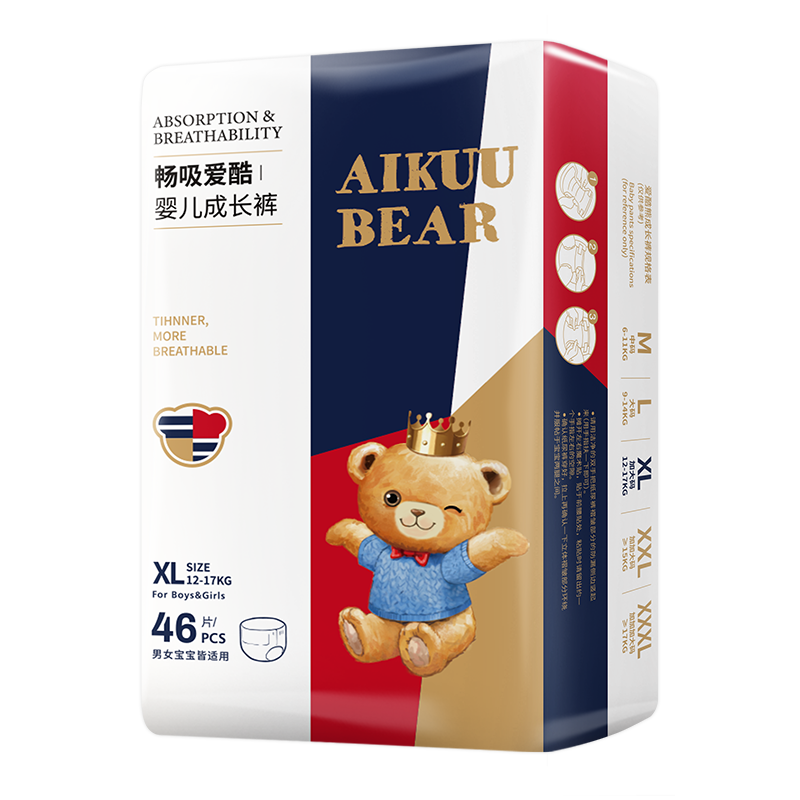 爱酷熊AIKUUBEAR干爽畅吸拉拉裤价格走势及低价查询