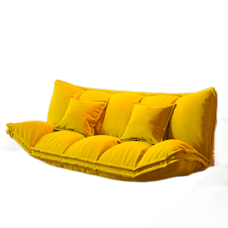 曼莎佳人  阿斯卡利懒人沙发榻米小户型网红款卧室小沙发软双人地上落地折叠沙发 升级款可拆洗深灰+2个抱枕-180CM