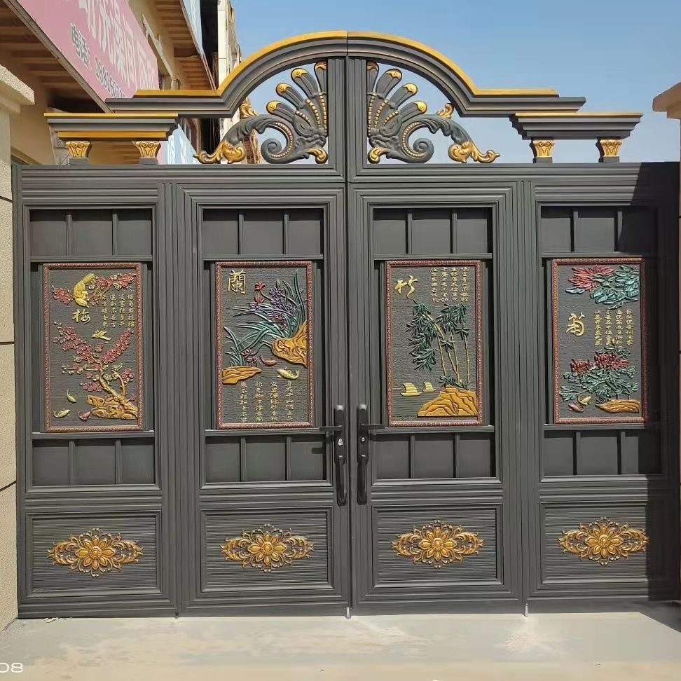 不锈钢大门烤漆大门对开门双开门入户门农村大门 普通